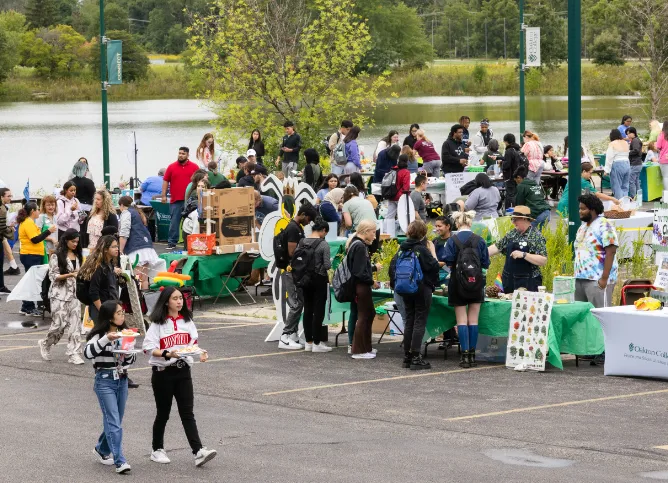 Students celebrate at the yearly fall fest event.