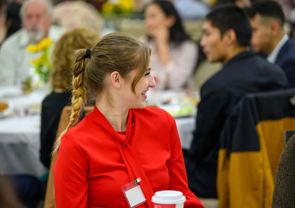 Scholarship recipient at annual brunch.